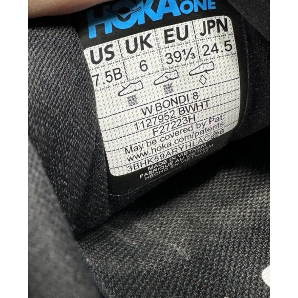 Hoka One One Black and White Athletic Shoes - Picture 7 of 8